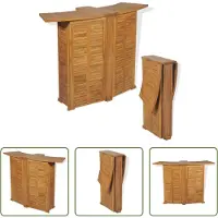 The Living Store Teak Hout - Bartafel - Bartafel inklapbaar 155x53x105 cm massief teakhout - Buitentafel - Tuintafel - Klaptafel