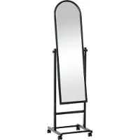 CLP Vrijstaande spiegel Evoir 317225 - 151x39x39 cm - Zwart