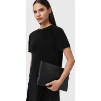 AllSaints Bettina Eel Clutch Black Maat: OS | Clutches Outlet | Dames | Zwart
