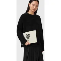 AllSaints Izzy Heart Clutch White Maat: OS | Clutches Outlet | Dames | Wit