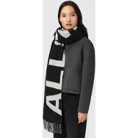 AllSaints Underground Scarf Black/white Maat: OS | Sjaals Outlet | Dames | Zwart
