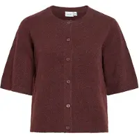 Vila Dames Trui Ronde Hals Knoopsluiting Halflange Mouwen Modieuze Look