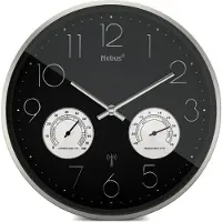 Mebus 12988 Wandklok Zendergestuurd 30 cm x 30 cm x 30 cm x 4.5 cm Zilver
