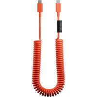 Native Union , USB-C naar USB-C spiraalkabel, 60W, 2,4 meter, serie POP, snelladen, rood