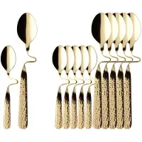 Villeroy & Boch Kaffee- & Espresso-Löffel vergoldet NewWave Caffè Spoon 17,5 cm & 12 cm Set van 12