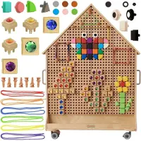 Masterkidz Houten Stambord Vrijstaand Xxl In Huisvorm + Accessoires - UNI
