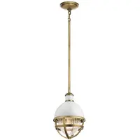 Kichler LED Hanglamp Tollis | 1X E27 Max 40W | Dimbaar | Natural Brass & White