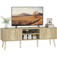 HOMCOM TV-meubel - MDF - 140x35x49cm - Eikenhout