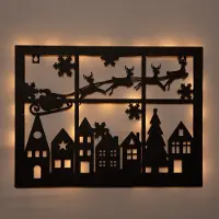 Annas collection Muurhanger kerstslee 40x32 cm zwart Anna's Collection