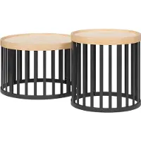 Vicco Salontafel set Enara, Bamboe/Zwart, x cm met 2 delen