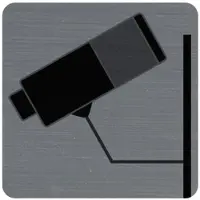 Exacompta Zelfklevend verticaal plaatje in imitatie aluminium Camera bewaking 7 ,5x7,5 cm - Grijs - 67180E