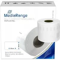 MediaRange Multi-purpose paper labels, for label printers using Dymo 99012/S0722400, permanent adhesive, 36x89mm, 260 pcs, black - 3 stuks