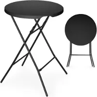 Super Merchant Statafel - inklapbaar - HDPE blad - zwart - Ø80xH110 cm