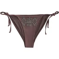 Next - Dames - Bikinibroekje met strikjes aan de zijkant en versierd met kralen - Bruin