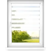 Time4blinds dag en nacht dubbel rolgordijn mini - raamrolgordijn dag en nacht - rolgordijn zonder boren - zonwering - rolgordijnen voor slaapkamers - 400x2500 - Klassiek Wit - Links