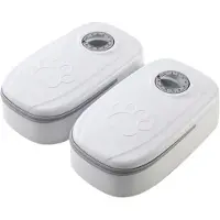 Snq 2-Meal Tijdgestuurde Voeder voor Kattens - 48 Uur Natvoerdispenser met Ijszakjes - 700 ml Capaciteit - Batterijgevoed - Geschikt voor Kattens en Kleine Honden