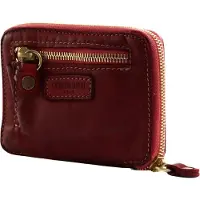 Caterina Lucchi Leren portemonnee Nina Wallet Small Zip Around Cardinale donkerrood