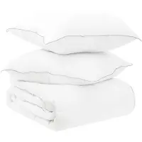 vidaXL Deken Set met kussen Wit 200 x 200 cm Polyester, Bamboe