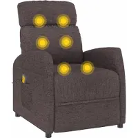 vidaXL Massagestoel stof donkerbruin