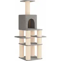 vidaXL Kattentoren met sisal krabpalen Lichtgrijs 180 cm