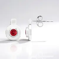Cavill - Zilveren oorbellen - 925 Sterling Zilver met Palladium - Braziliaanse roze toermalijn 0,27 ct - Ronde oorknopjes - Elegant & tijdloos