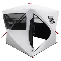 vidaXL Jacht Tent Wit Blackout 143 x 143 x 165 cm Polyester en Staal