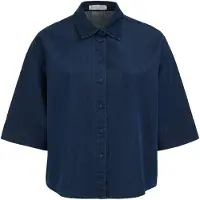 Blue Ridge - Dames denim blouse - Curve - Boxy Fit - Donkerblauw - Katoen - Plus Size Maat: 52