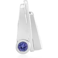 Cavill - Blauwe Tanzaniet Hanger Rond 0,255 ct - 925 Sterling Zilver met Palladium - Elegant Modern Sieraad - Edelsteen uit Tanzania