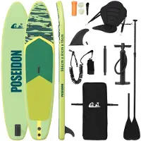 vidaXL SUP Board met Zitje 2-in-1 POSEIDON 366 x 81 x 15 cm Groen voor