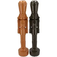 Daan Kromhout Notenkraker Decoratie Beeld 52 cm – Polyresin Kerstdecoratie – Staande Notenkraker op Voet – Set van 2