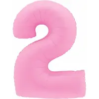 Grabo Roze "Sakura " Mat XXL Cijfer Ballon 2 – 40” (102 cm flat) – Mat Mylar – Herbruikbaar – Bulk van