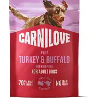 Carnilove pouch turkey/buffalo/rose petals - 12x300 gr - Natvoer Hond