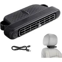 OIMG Auto ventilator - Auto ventilator cooling - Hoofdsteun - Draagbare Autohoofdsteunventilator - USB-ventilator met 3 snelheidsmodi - Voor voertuig, SUV, camper, pick-up, truck- 17*3 CM - Zwart