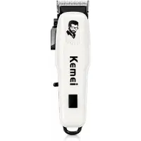 Kemei Haartrimmer & Baardtrimmer Professioneel – Draadloze Tondeuse met 4 Opzetkammen – USB Oplaadbaar – Wit