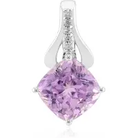 Cavill - Zilveren Hanger Palladium - 2,55 ct Kunziet Antieke Kussenslijp - 0,031 ct Rondgeslepen Zirkonen - Handgemaakt Elegant Sieraad
