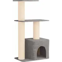 vidaXL Kattentoren met sisal krabpalen Lichtgrijs 133 cm