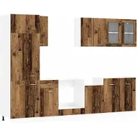 vidaXL Keuken Eenheid Lyon 8 pcs Oud hout Bewerkt hout