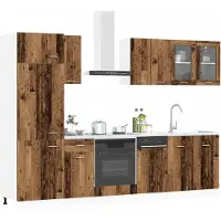 vidaXL Keukenelement Lyon, 8 stuks, gerecycled hout en houtvezel