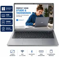 GMR Laptop 14 Inch - Windows 11pro - Intel Celeron N4000 - 6GB RAM - 128GB SSD - Notebook voor Studie, School, Office, Internet, E-mail en Thuiswerken - Studenten Laptop - Compacte Werk Laptop