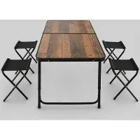 Gardlov Inklapbare Tuintafel met 4 Stoelen – Opvouwbare Campingset in Koffermodel – Verstelbare Hoogte – Tuin, Balkon, Terras & Camping