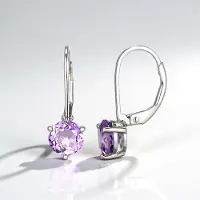 Cavill - 925 Sterling Zilver Oorbellen - Lavendel Amethist 1,08 ct - Gerhodineerd - Facetgeslepen Edelsteen - Elegant & Stijlvol Dames Oorsieraad