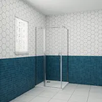 AICA Design 120x80x195cm Douchecabine draaideur+zijwand 6 mm NANO EasyClean veiligheidsglas 70-120 cm Stabilisatiestang (inkortbaar) profiel van glanzend chroom Inclusief complete douchebak