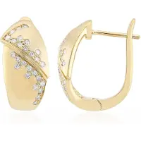 Cavill - Vergulde Zilveren Oorbellen - 0,273 ct Pavé I1 (G) Afrikaanse Diamanten - Ronde Briljant - Luxe, Elegante Dames Oorbellen