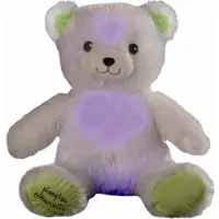 Braet Gaston de super zachte witte teddybeer van 40 cm, verandert van kleur in softe pasteltinten en wiegt met een zacht muziekje de baby in slaap..