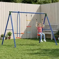 vidaXL Buiten Schommelset Meerkleurig 263 x 185 x 185 cm Staal en PE