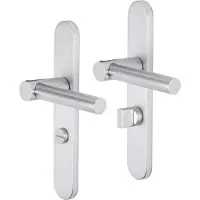 Impresso Dover Deurklink – Deurbeslag – Ovaal – Deurschild met Toiletsluiting – Aluminium