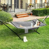 Lilac & Lily Hangmat - Tweepersoons Hangmat - Schommelbank - 2-persoons - 210x150 - Incl. kussens - 300KG - Grijs