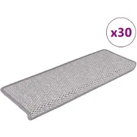 vidaXL Trapmatten zelfklevend Sisal-Look 30 st 65x21x4 cm Platina