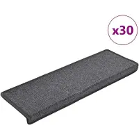 vidaXL Trapmatten 30 st 65x21x4 cm Donkergrijs Rechthoekige Rand
