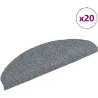 vidaXL Trapmatten Zelfklevend 20 stuks 65x21x4 cm Lichtgrijs Halfrond Groot